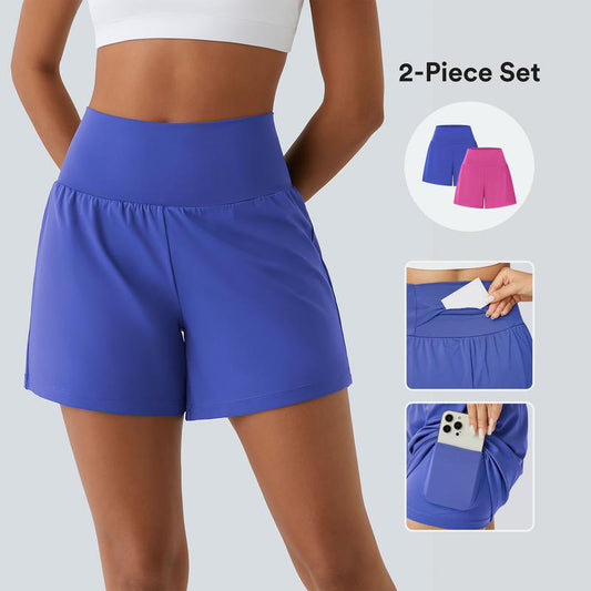 2-Piece High-Waist Yoga Shorts Set